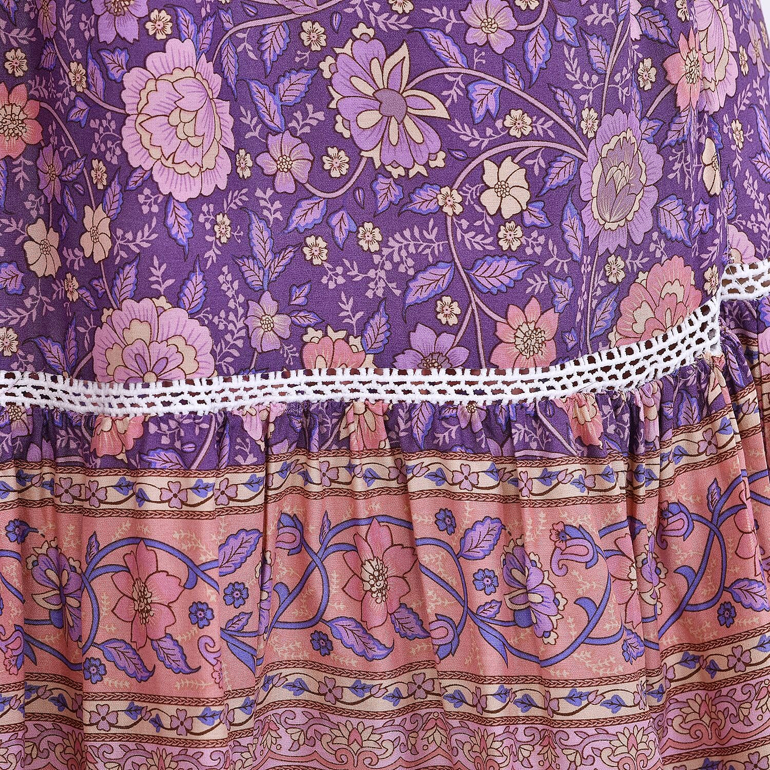 La Marey Floral Print Maxi Skirt