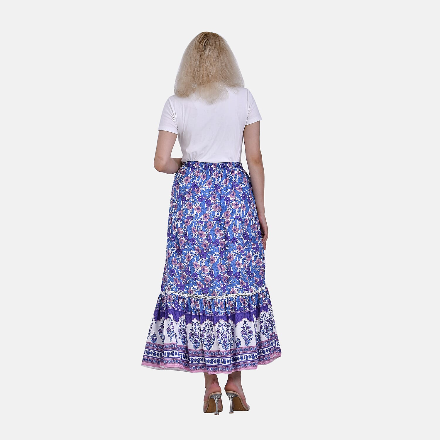La Marey Floral Print Maxi Skirt