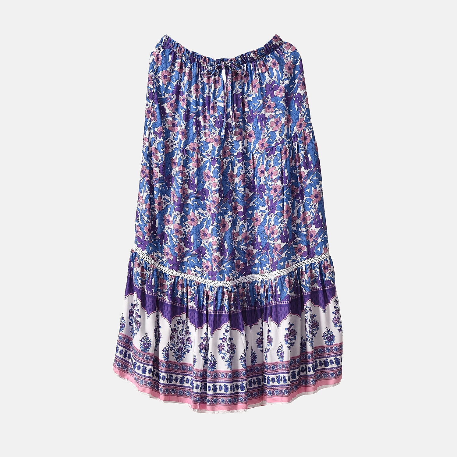 La Marey Floral Print Maxi Skirt