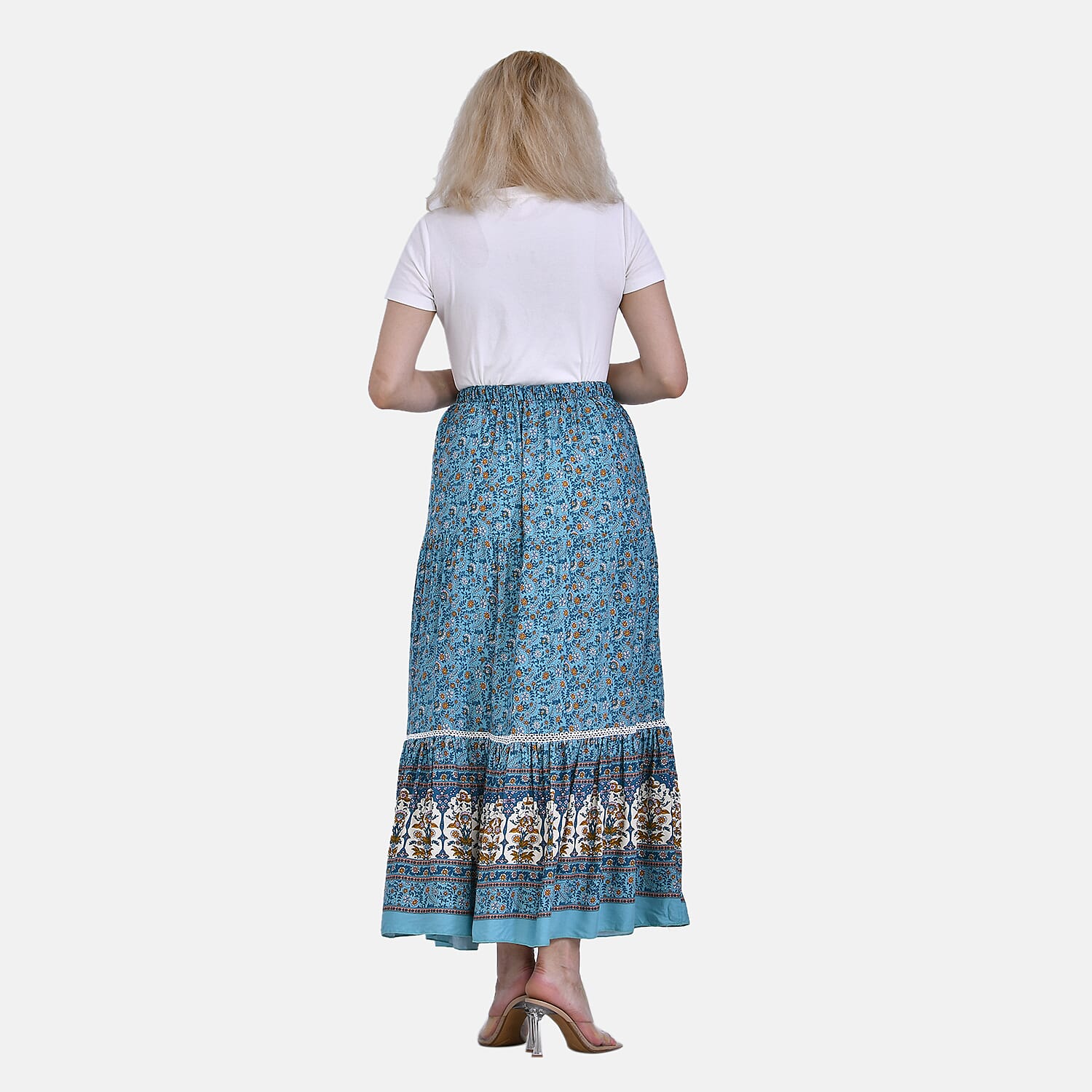 La Marey Floral Print Maxi Skirt