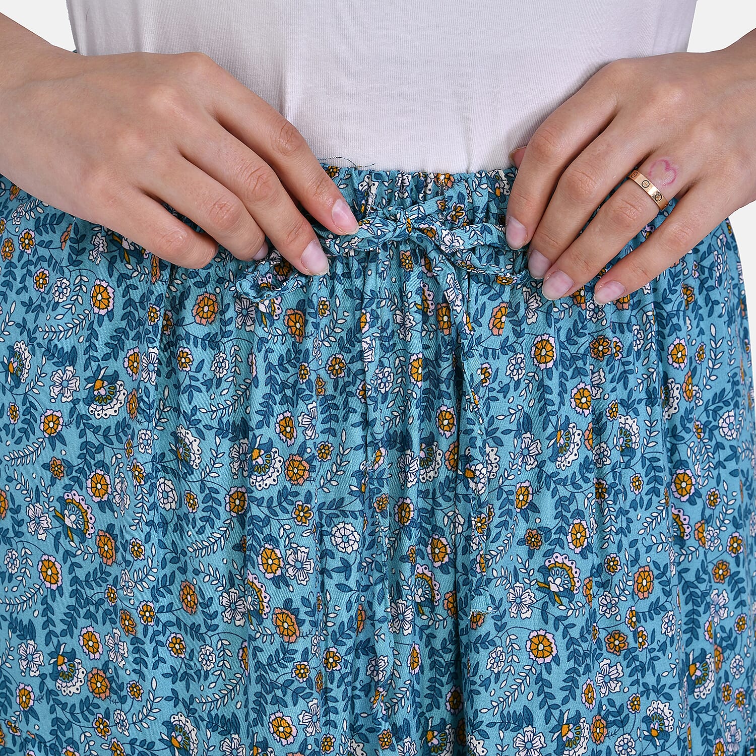 La Marey Floral Print Maxi Skirt