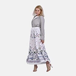 La Marey Floral Print Maxi Skirt