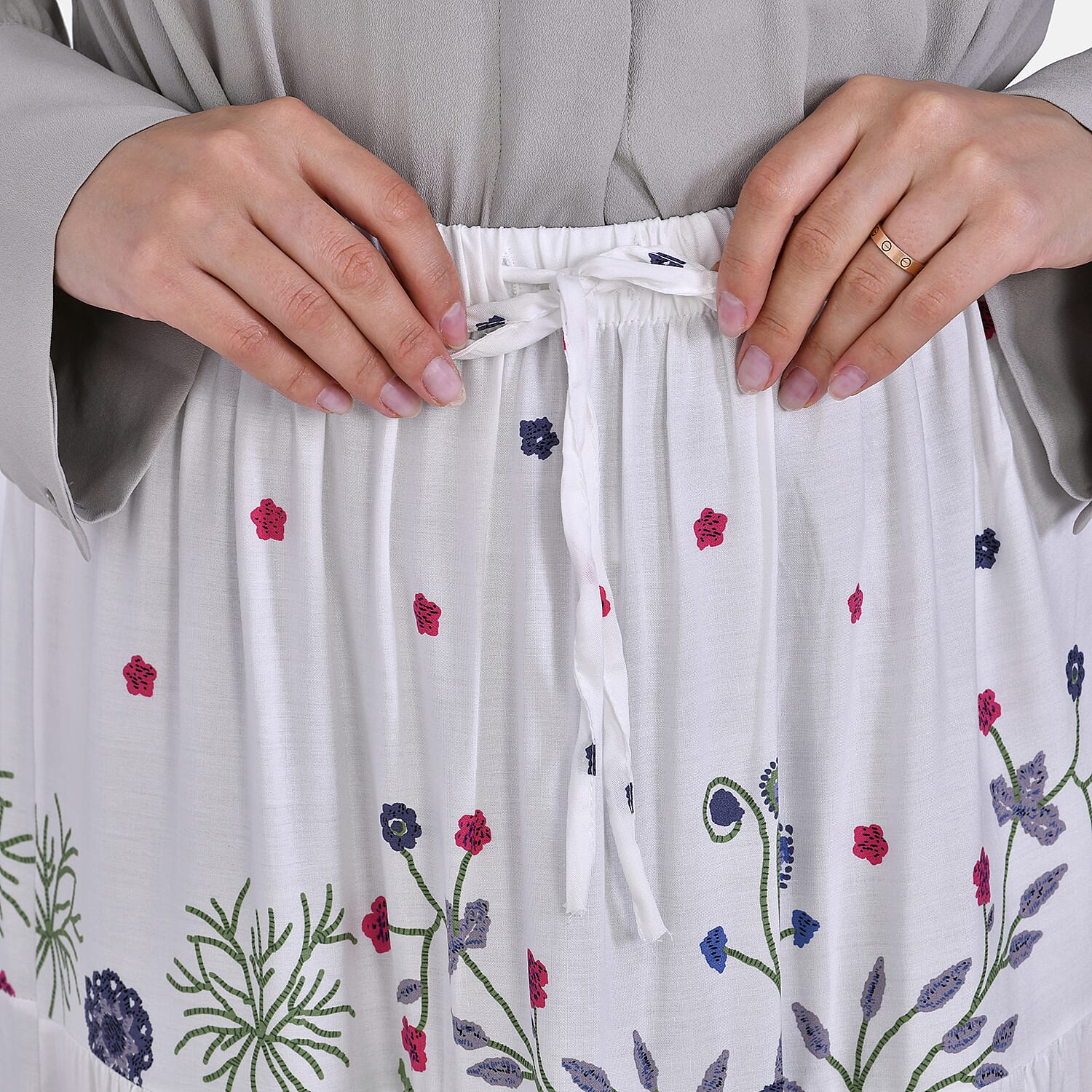 La Marey Floral Print Maxi Skirt