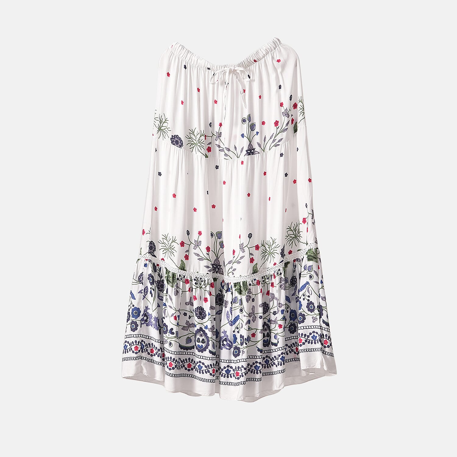 La Marey Floral Print Maxi Skirt