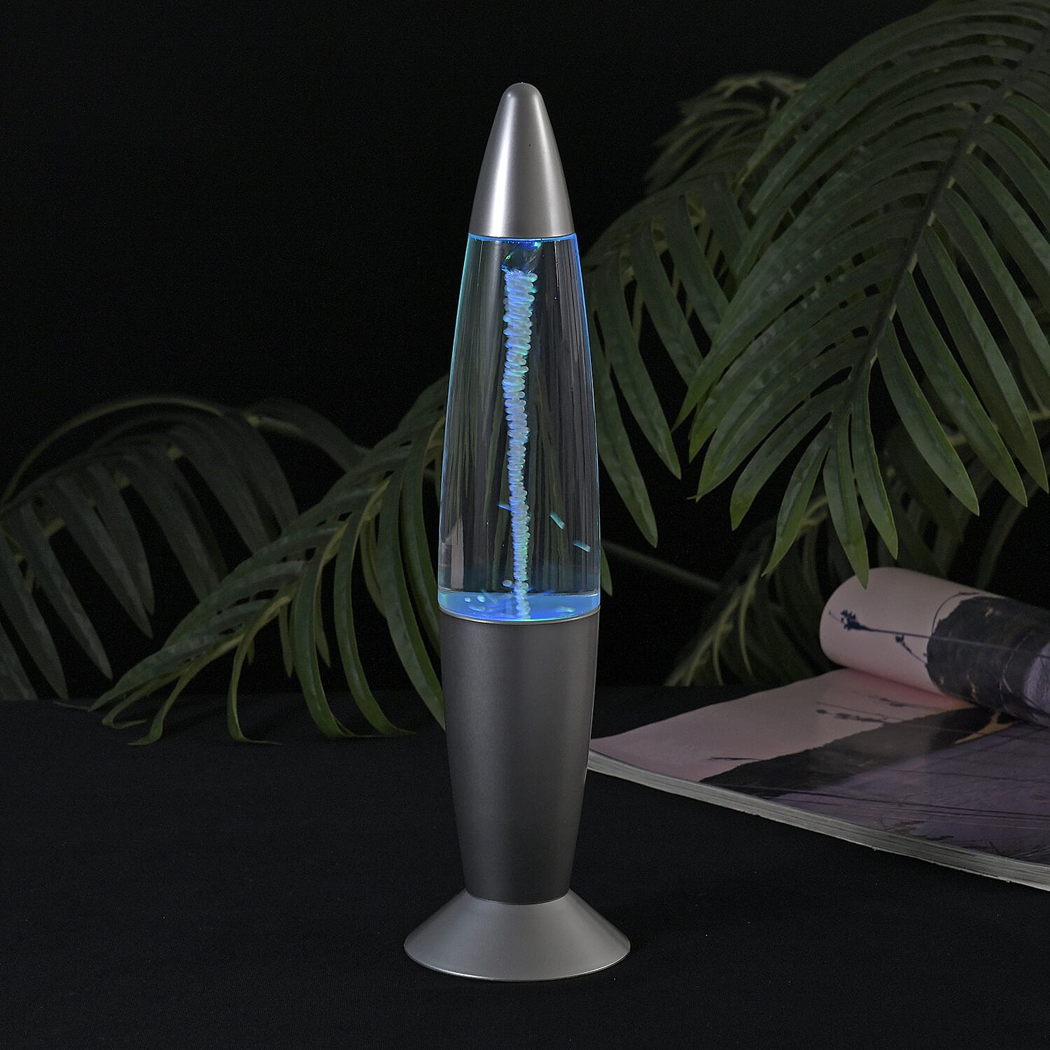 LED TORNADO Colour Changing Table Lamp (3 AAA Battery, Not Incl) - Silver