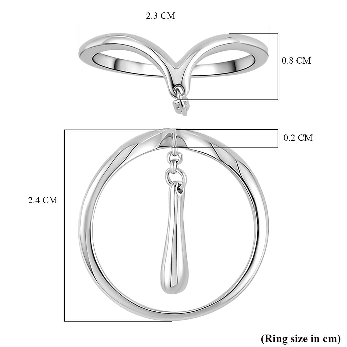 Lucy Q Drip Collection - Rhodium Overlay Sterling Silver Ring