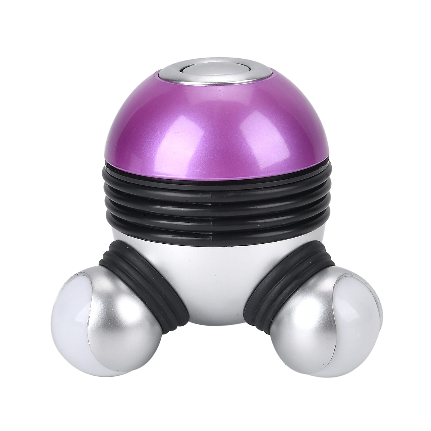Vibrating Body Massager with Soft Lighting (3xAAA Battery,Not Inc.) - Purple & Silver