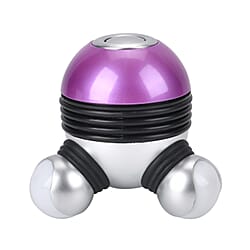 Vibrating Body Massager with Soft Lighting (3xAAA Battery,Not Inc.) - Purple & Silver