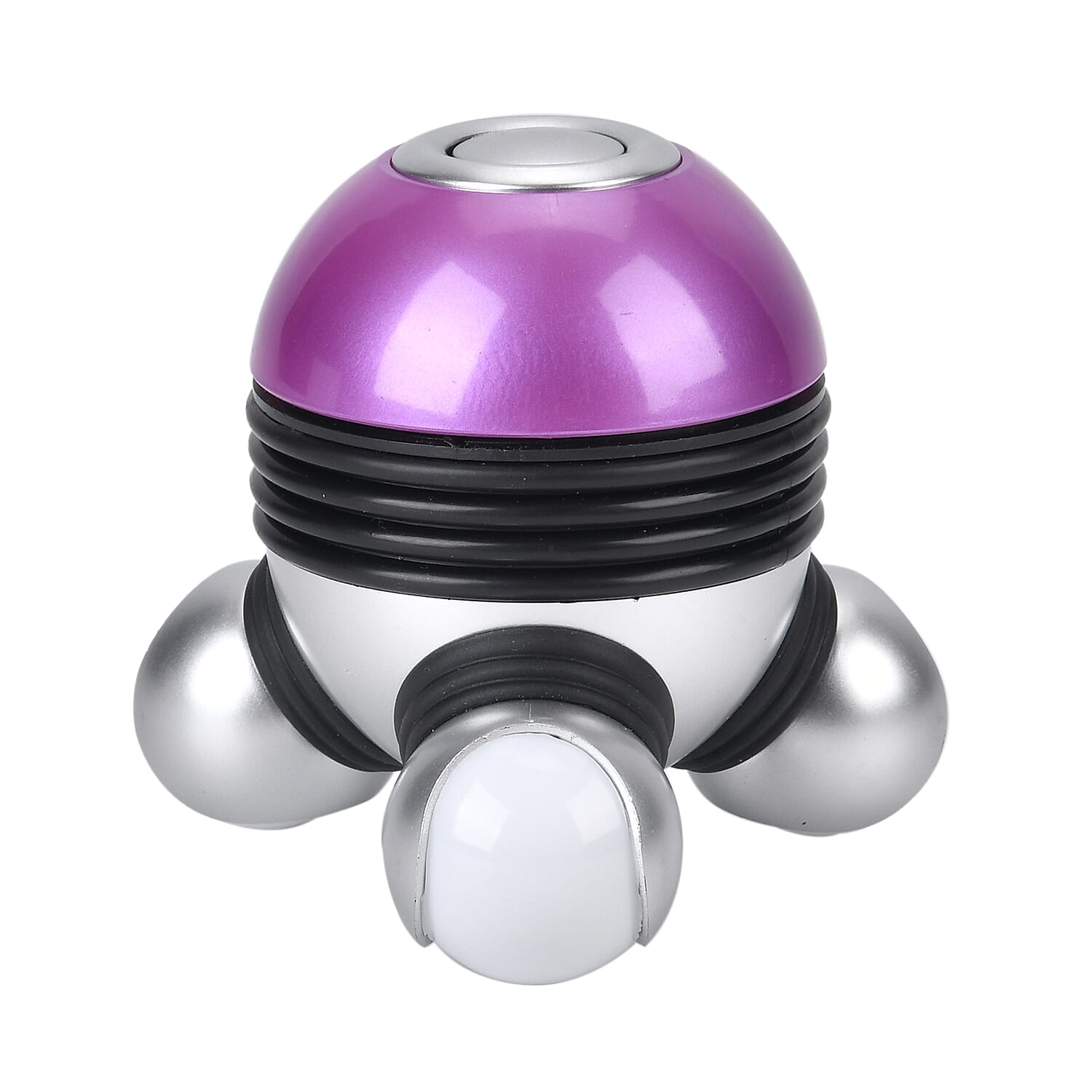 Vibrating Body Massager with Soft Lighting (3xAAA Battery,Not Inc.) - Purple & Silver