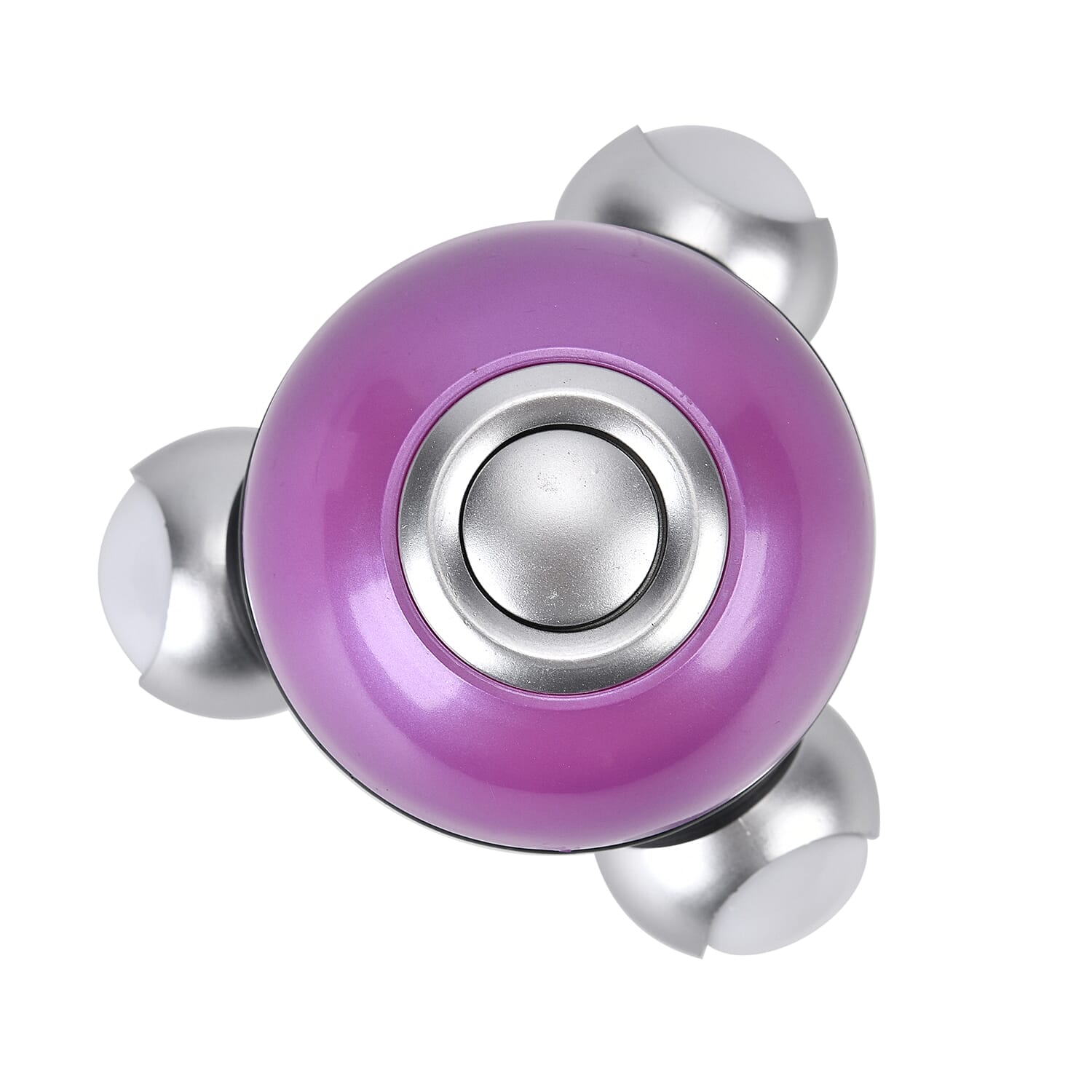 Vibrating Body Massager with Soft Lighting (3xAAA Battery,Not Inc.) - Purple & Silver