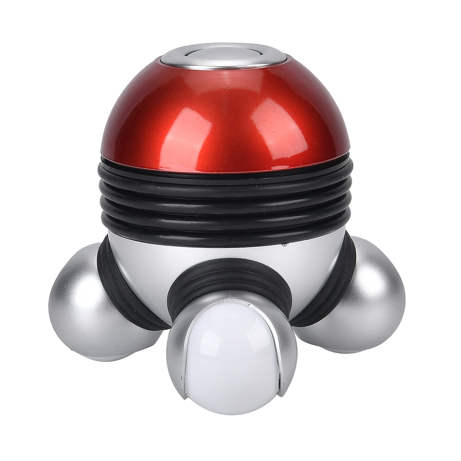 Vibrating Body Massager with Soft Lighting (3xAAA Battery,Not Inc.) - Red & Silver