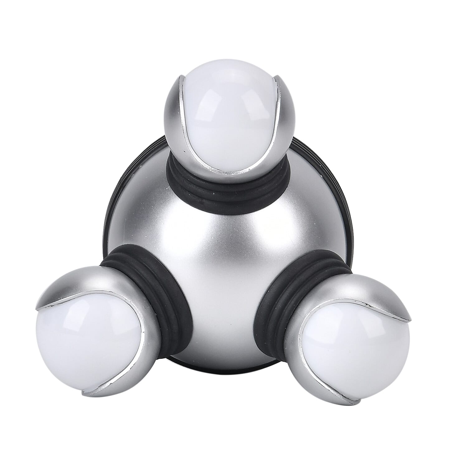 Vibrating Body Massager with Soft Lighting (3xAAA Battery,Not Inc.) - Red & Silver