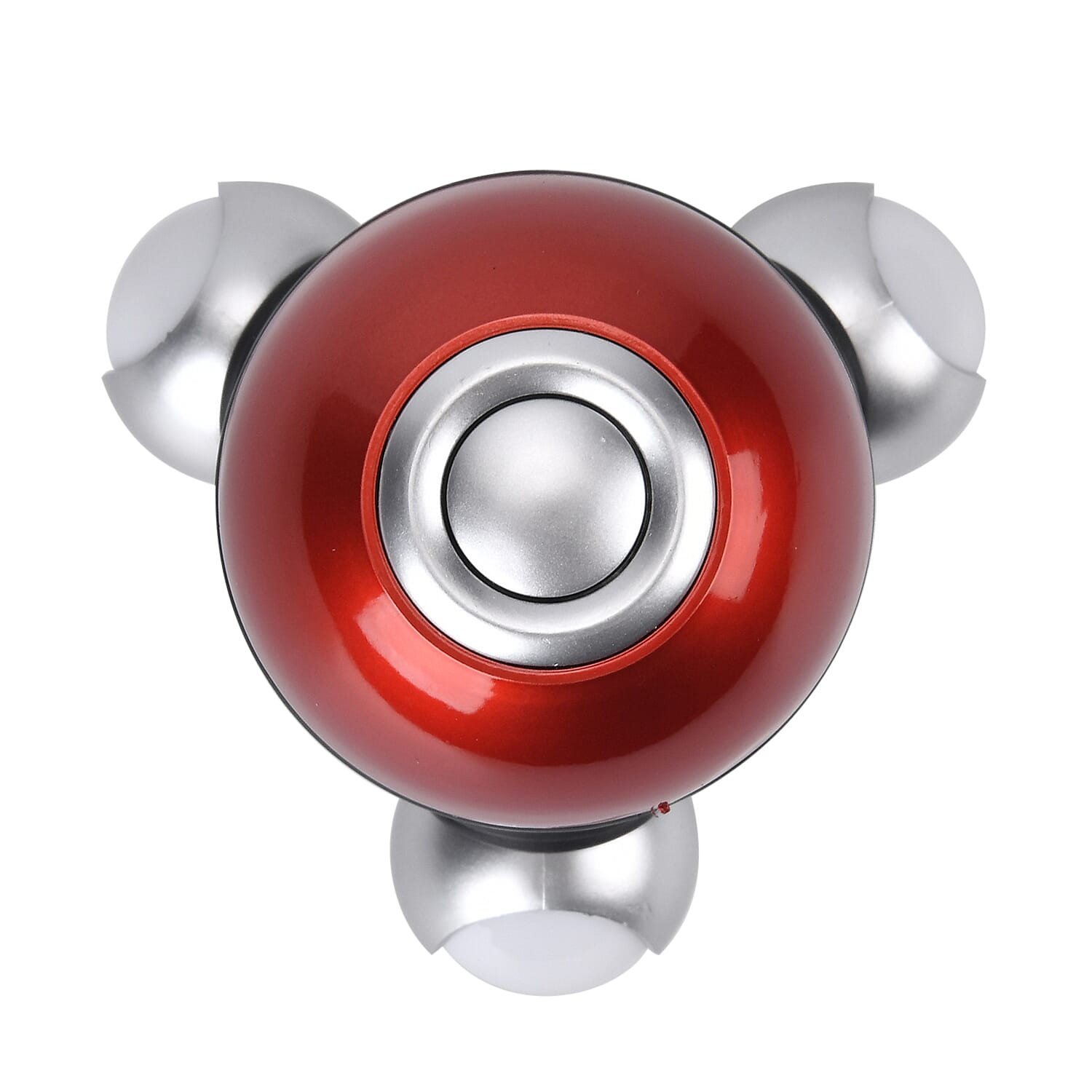 Vibrating Body Massager with Soft Lighting (3xAAA Battery,Not Inc.) - Red - Silver