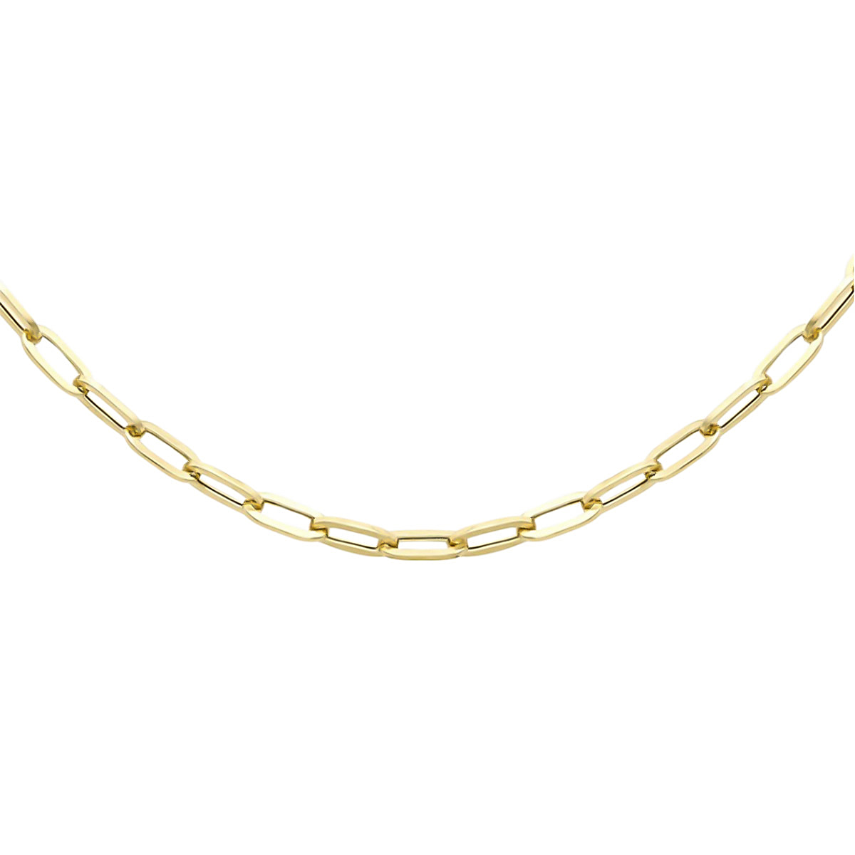 9K Yellow Gold Paperclip Necklace (Size - 30), Gold Wt. 7.80 Gms