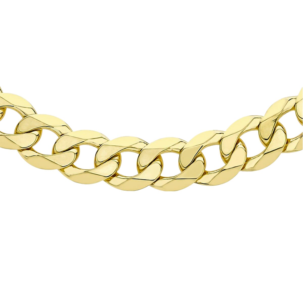 9K Yellow Gold Flat Diamond Cut Curb Necklace (Size - 20), Gold Wt. 33.3 Gms (1 Troy Ounce)
