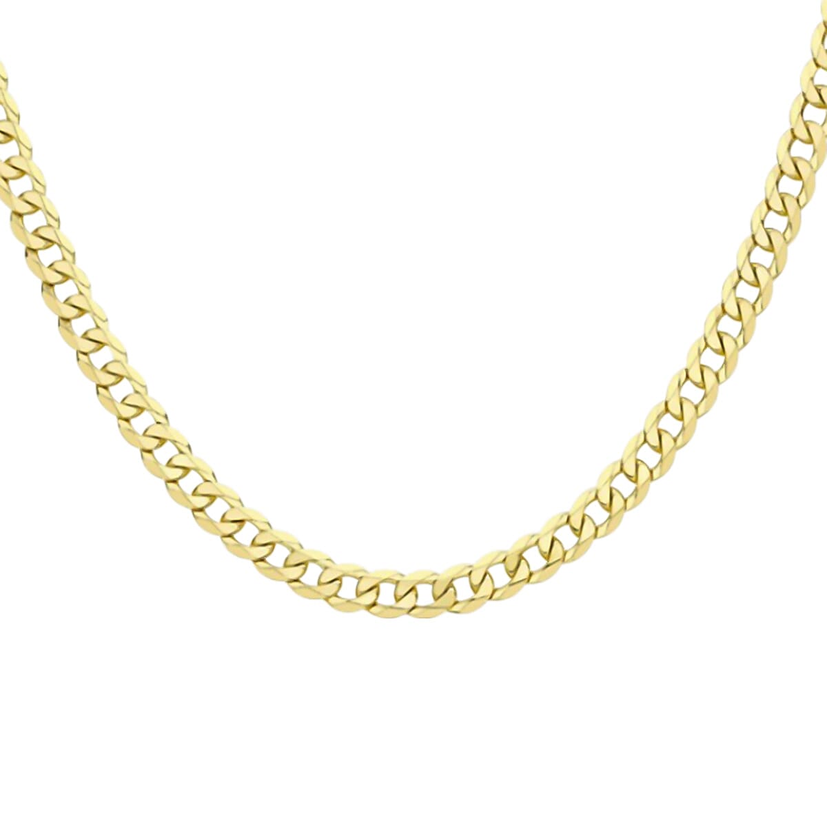 9K Yellow Gold Flat Diamond Cut Curb Necklace (Size - 20), Gold Wt. 33.3 Gms (1 Troy Ounce)