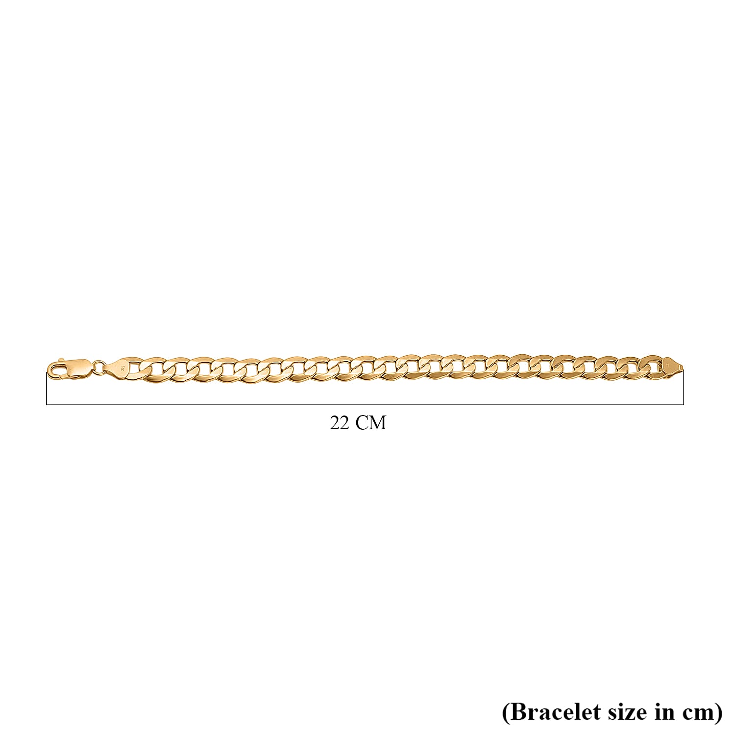Italian Made Closeout - 9K Yellow Gold Curb Bracelet (Size - 8.5), Gold Wt. 10 Gms