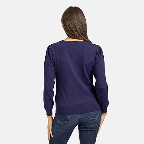 Mudflower Colorblock Viscose Jumper (Size 12) - Navy