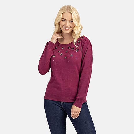Viscose Cardigan and Sweater-Jumper (Size 1x1 cm) - Violet