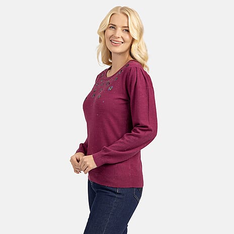 Viscose Cardigan and Sweater-Jumper (Size 1x1 cm) - Violet