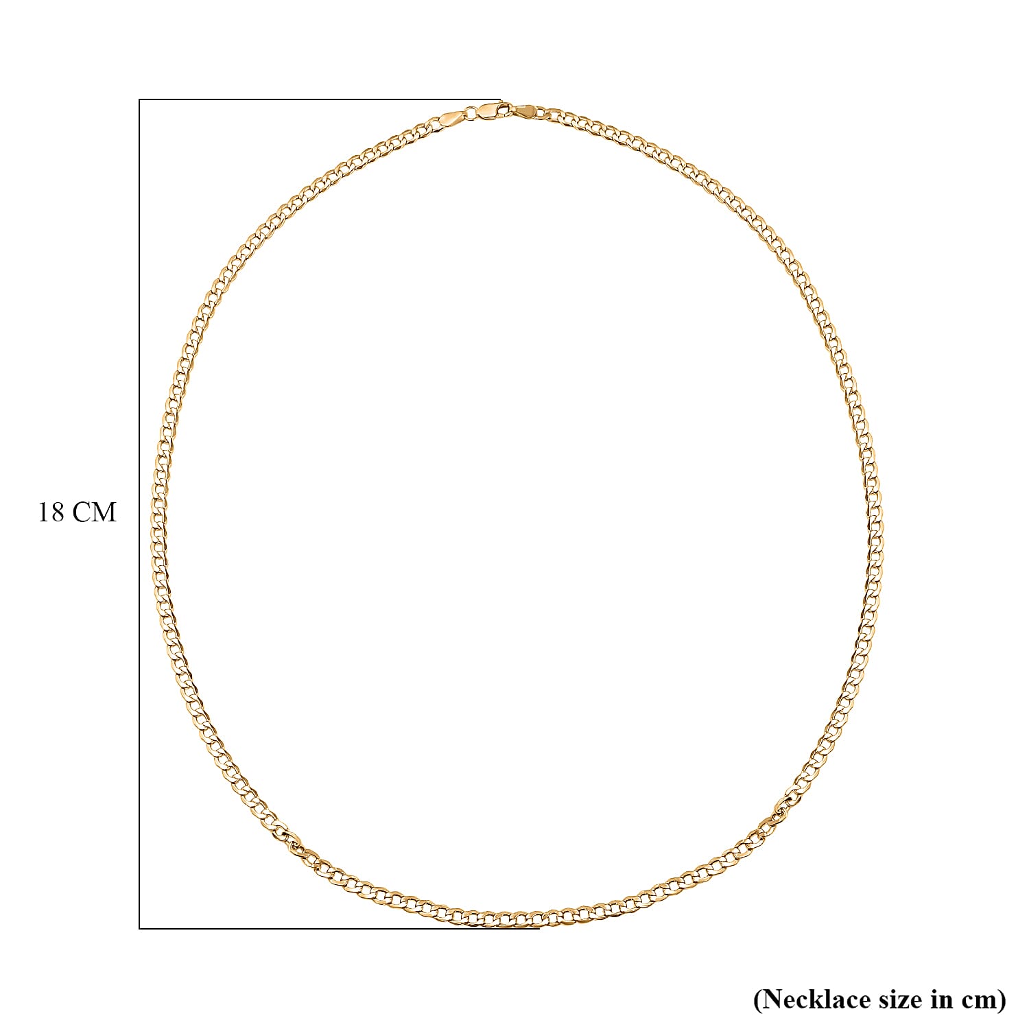 9K Yellow Gold Curb Necklace (Size - 20). Gold Wt 2.68 Gms