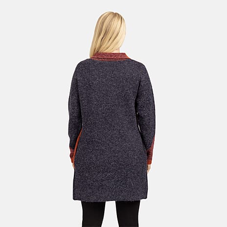 Mudflower Colorblock Viscose Coatigan (Size 12) - Red