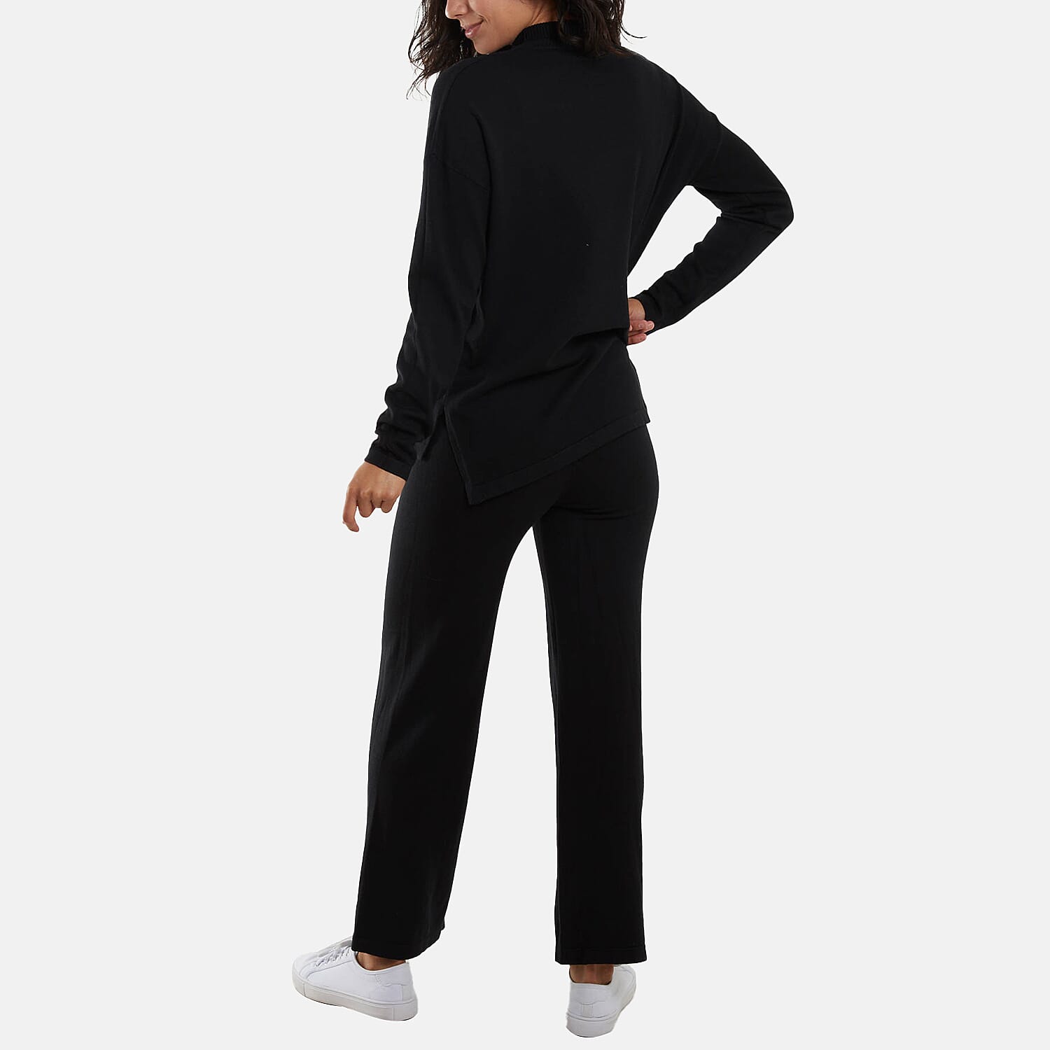 Nova of London - Side Split Jumper & Leggings Lounge Set (Size S-M) - Black