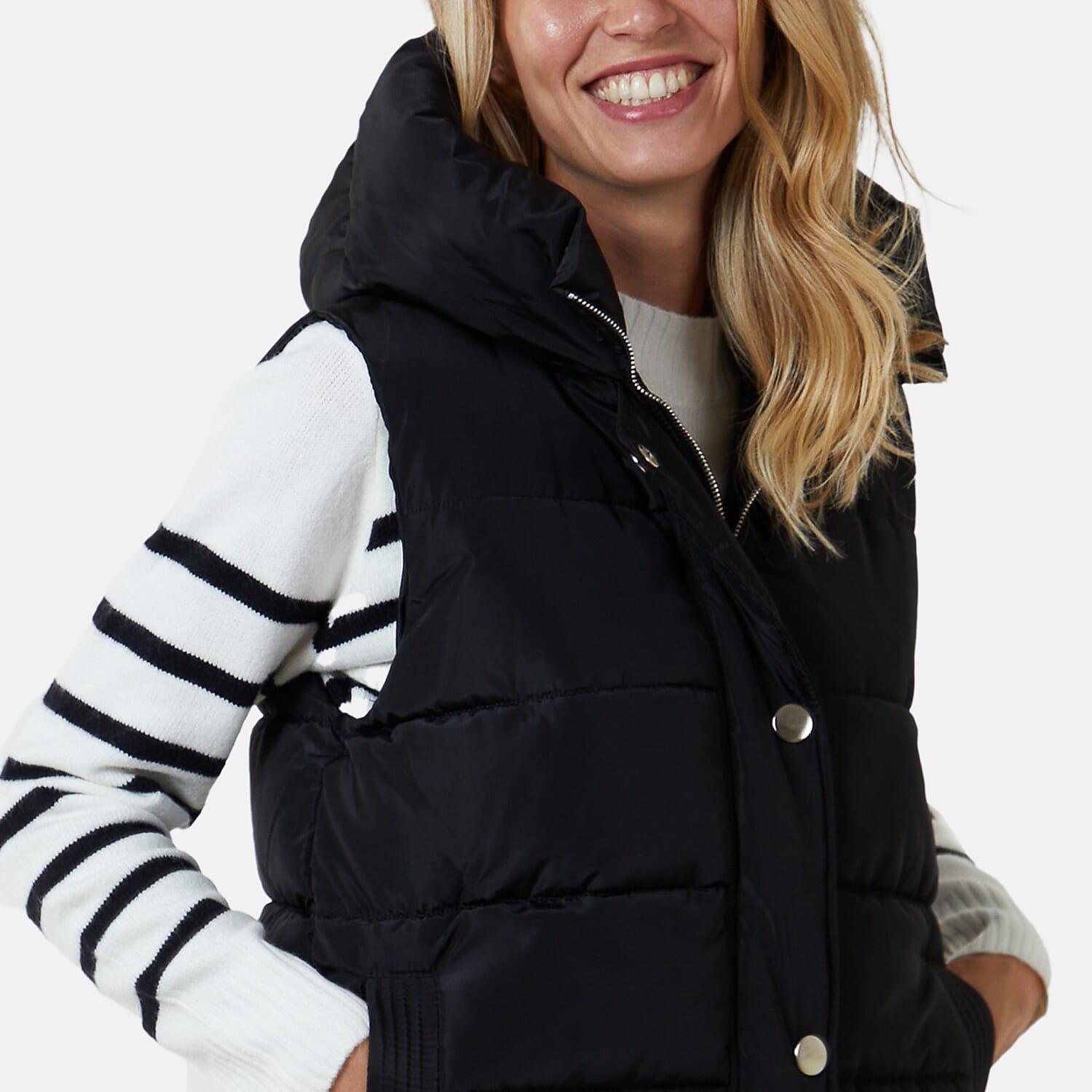 Nova of London - Quilted Hooded Gilet (Size L) - Black