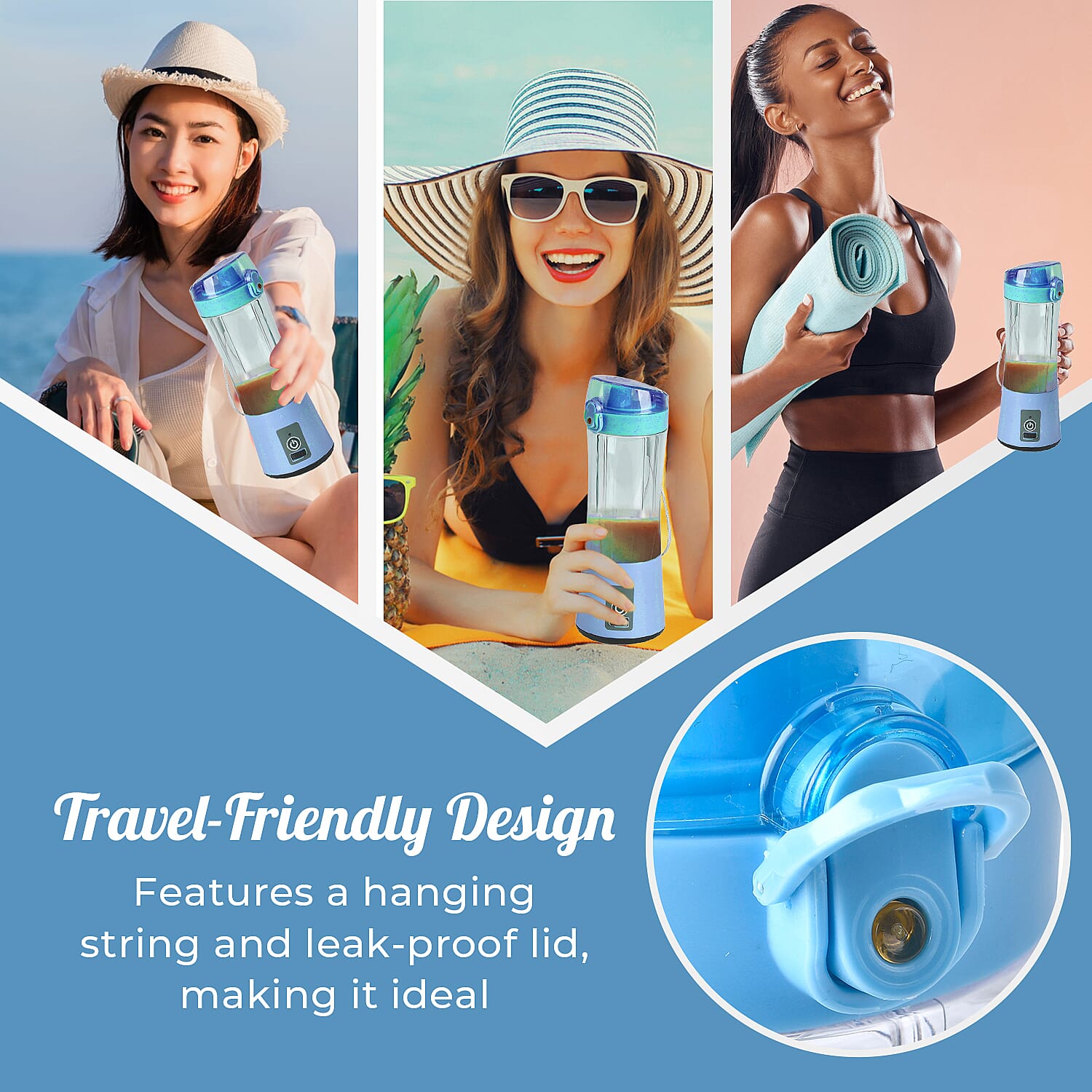 380ml Portable Blender with Detachable Cup - Blue