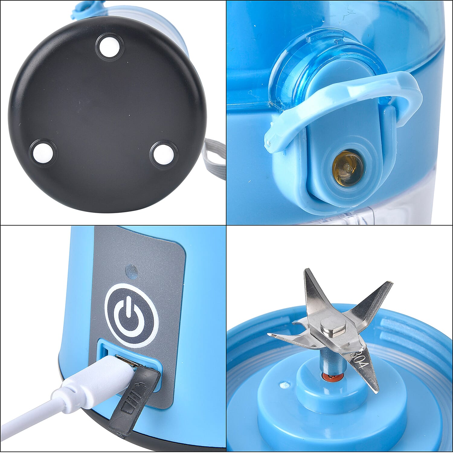 380ml Portable Blender with Detachable Cup - Blue