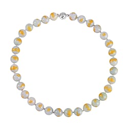 Multi Color Jadeite Jade Dragon Engraved Necklace (Size - 20) with Extender Magnetic Lock in Rhodium Overlay Sterling Silver 670.00 Ct.