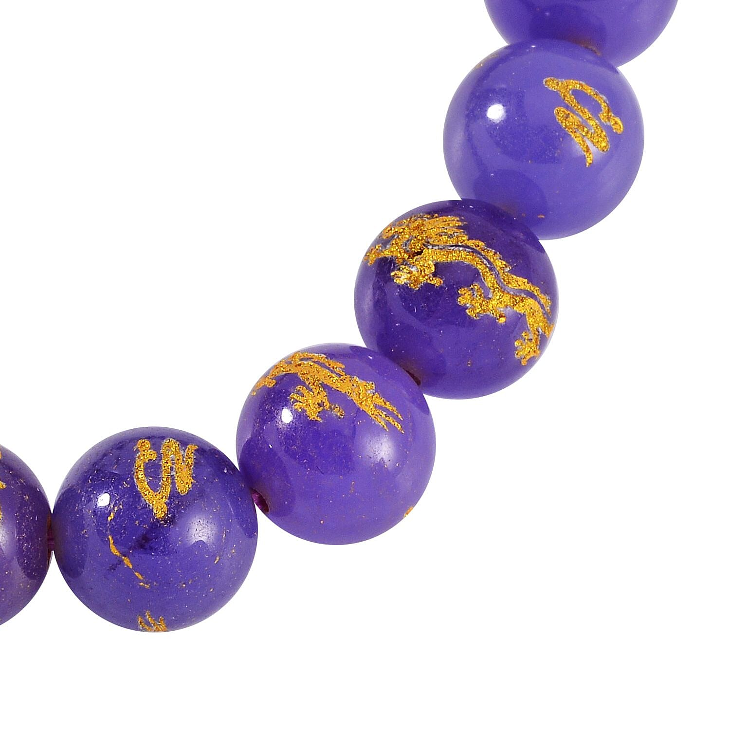 Purple Jadeite Jade Beads Bracelet (Size 6.5-7.5) 170.00 Ct.