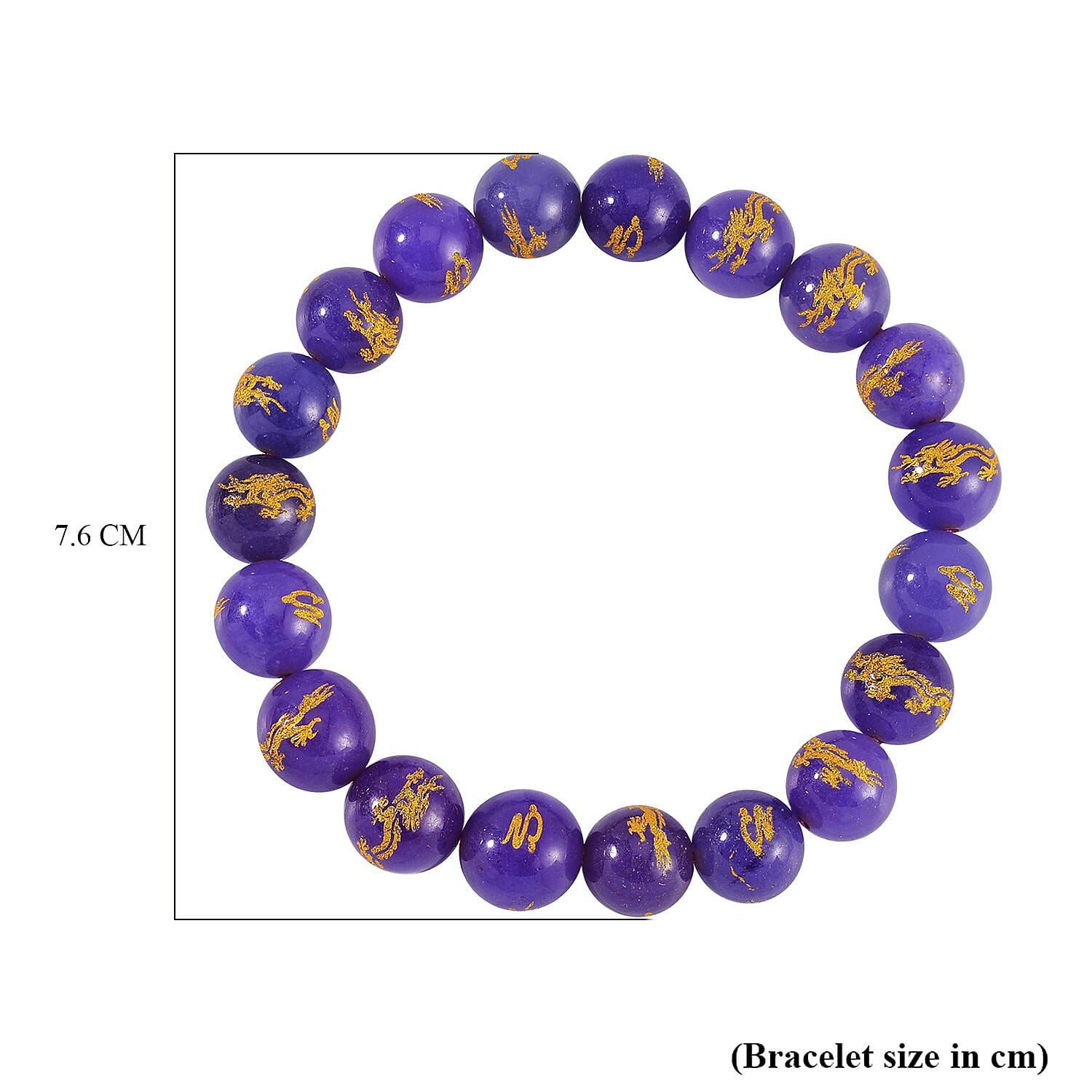 Purple Jadeite Jade Beads Bracelet (Size 6.5-7.5) 170.00 Ct.