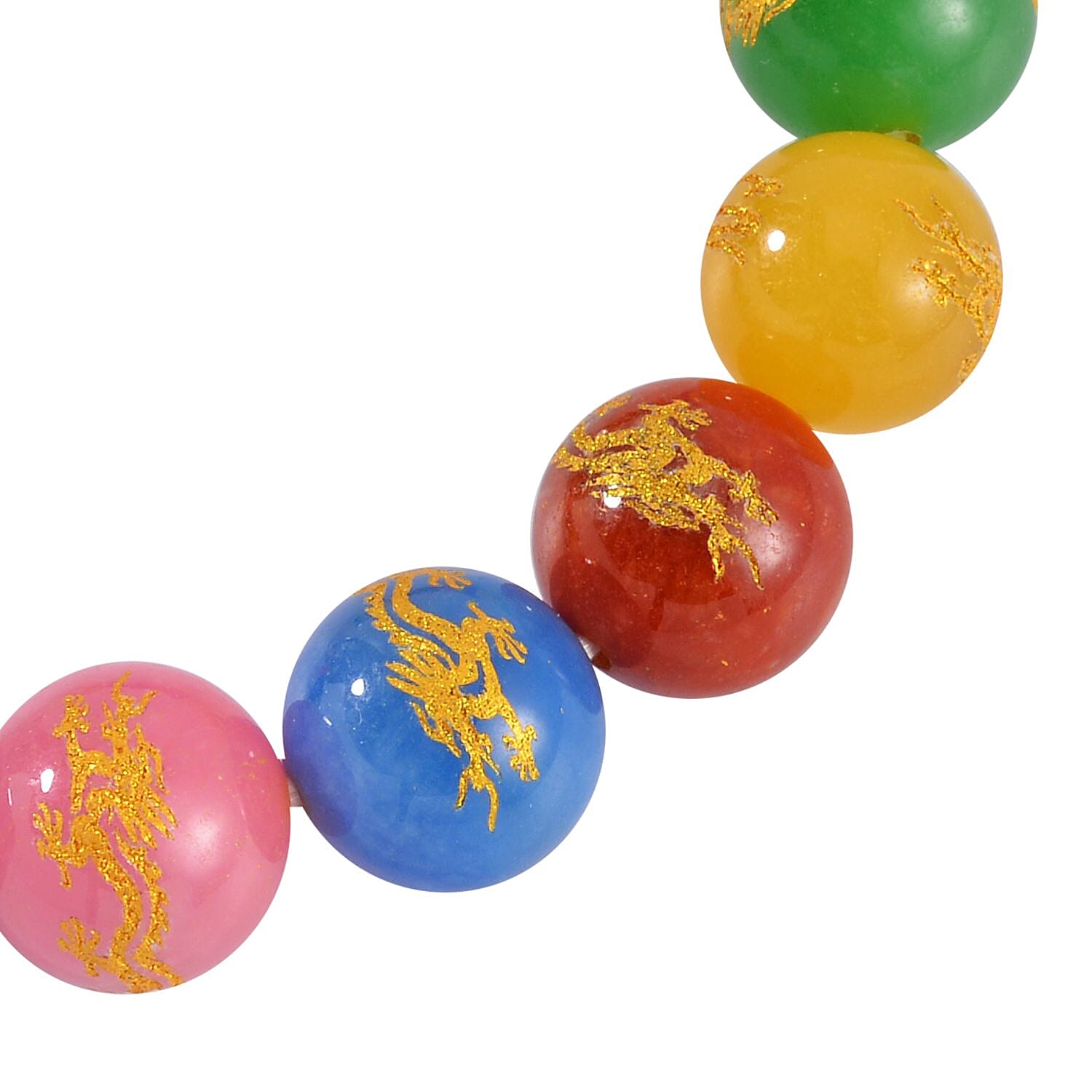 Multi Color Jadeite Jade Beads Stretchable Bracelet (6.5-7.5) 170.00 Ct.