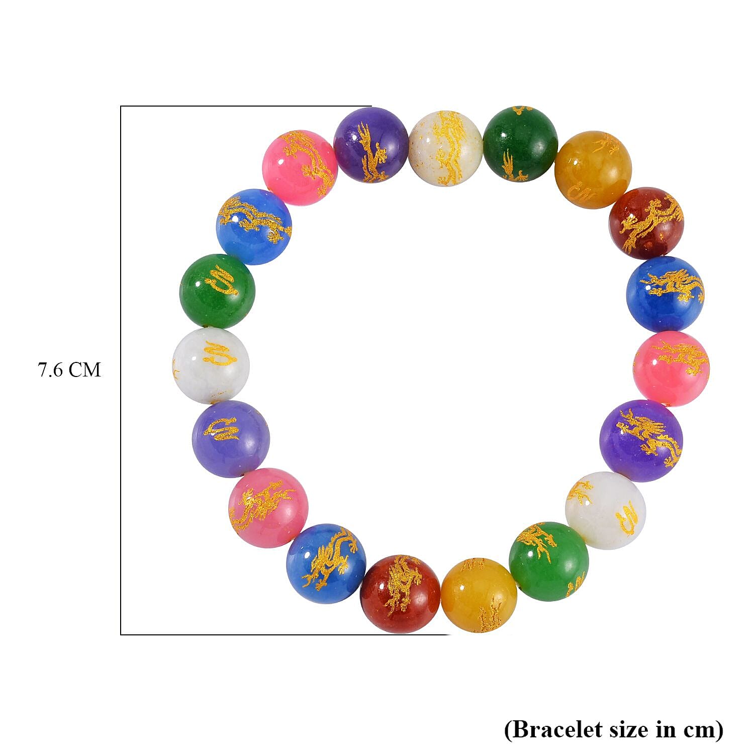 Multi Color Jadeite Jade Beads Stretchable Bracelet (6.5-7.5) 170.00 Ct.