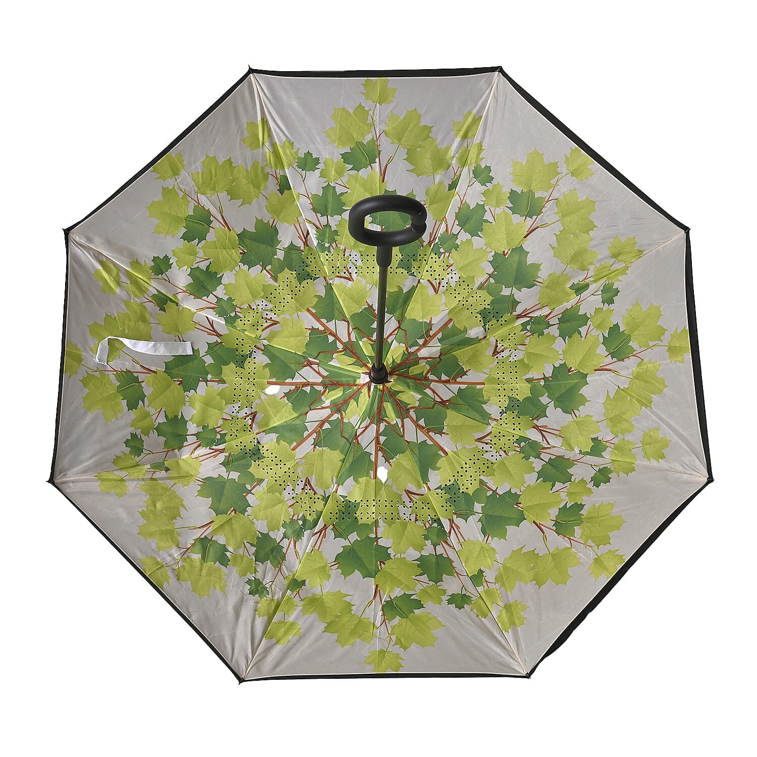 Inverted Umbrella, C Shape Handle Reverse Folding Umbrella, Anti-UV Windproof Travel Umbrella - Green