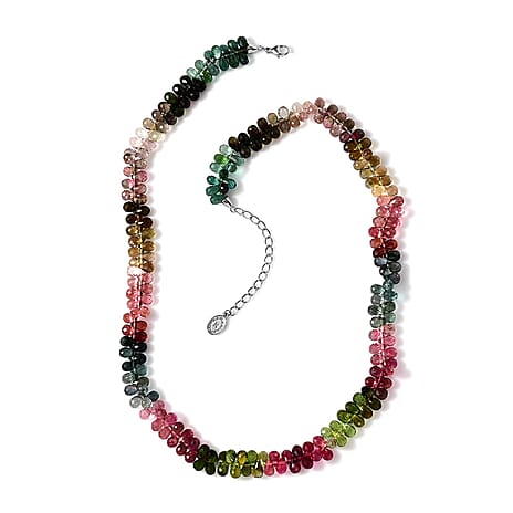 950 Platinum  AAAA  Multi-Tourmaline  Necklace (Size - 18) 165.00 ct,  Platinum Wt. 2.54 Gms  171.050  Ct.