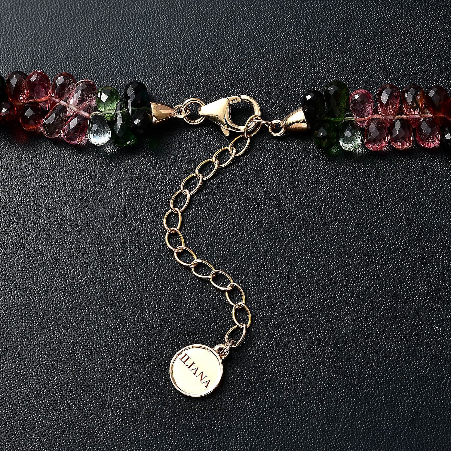 18K Yellow Gold  AAAA   Multi-Tourmaline  Necklace (Size - 18) 135.00 ct,  Gold Wt. 2.28 Gms  138.360  Ct.