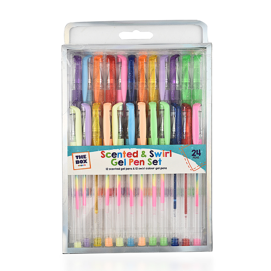 Pack of 24 Scented and Glitter  Gel Pens- Multi