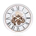 Large Vintage Turning Gears Wall Clock with Large Roman Numerals, Distinctive Retro Design (Size 45 cm) - Black Curve