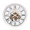 Encased Analog Dial Chronograph Working Wall Clock with Large Roman Numerals (Size 45 cm) - White