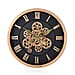 Large Vintage Turning Gears Wall Clock with Large Roman Numerals, Distinctive Retro Design (Size 45 cm)