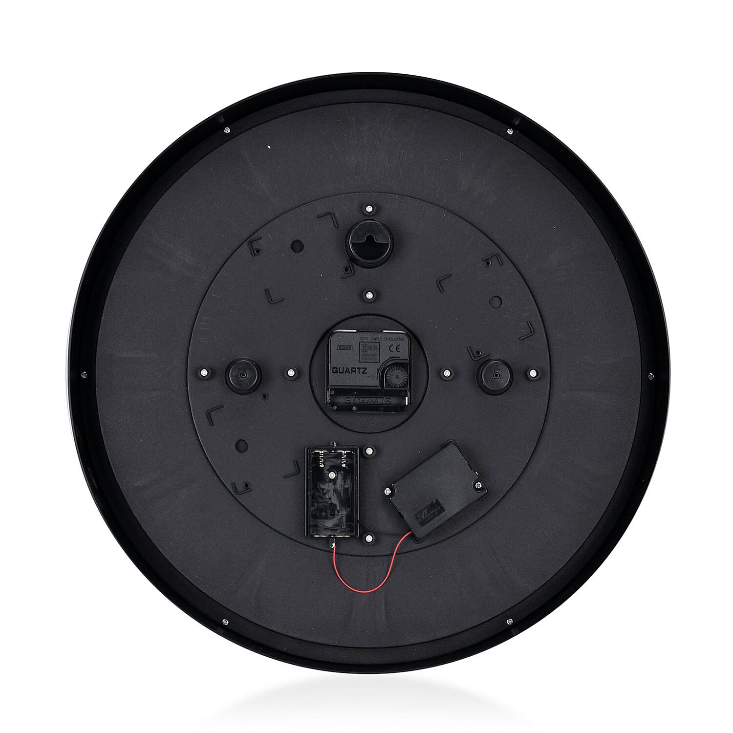 Large Vintage Turning Gears Wall Clock with Large Roman Numerals, Distinctive Retro Design (Size 45 cm) - Black plain