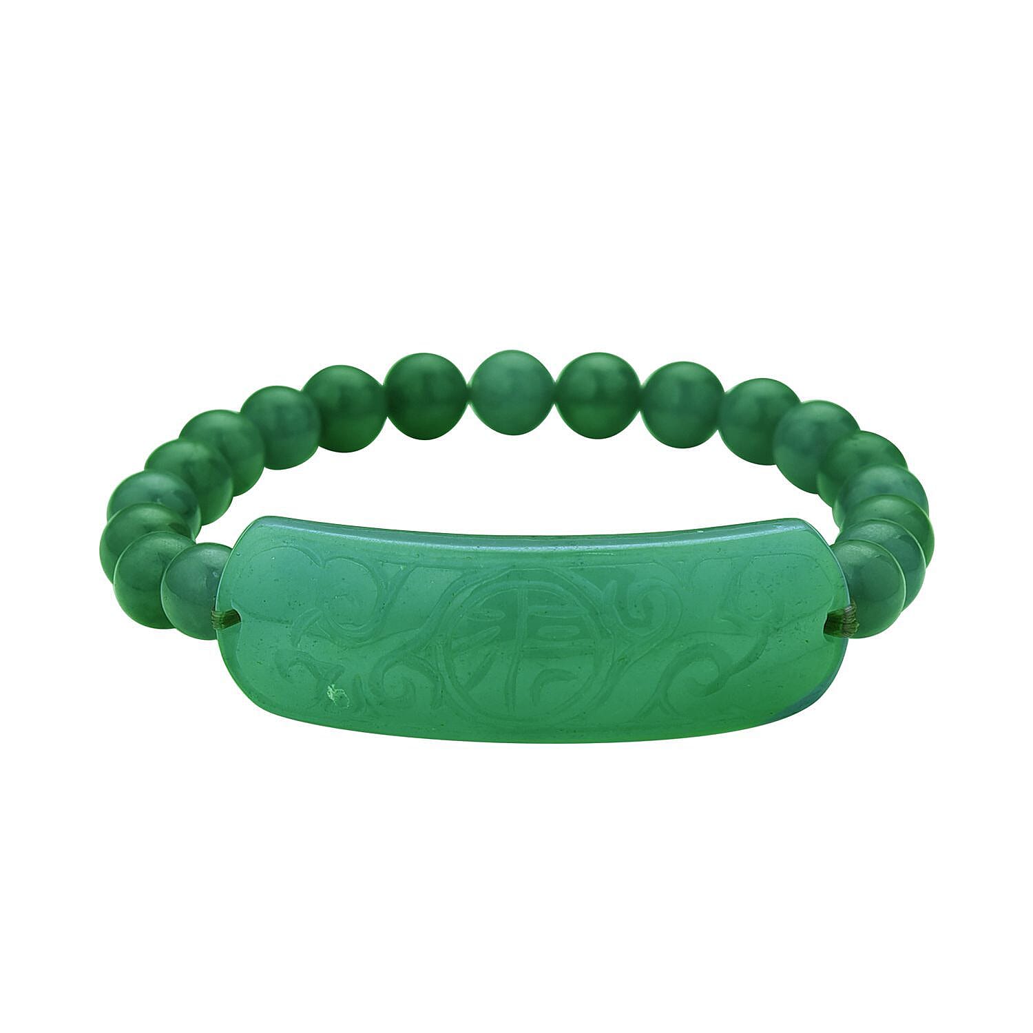 Dyed Green Jade Stone Bracelet 150.00 ct 150.000 Ct.