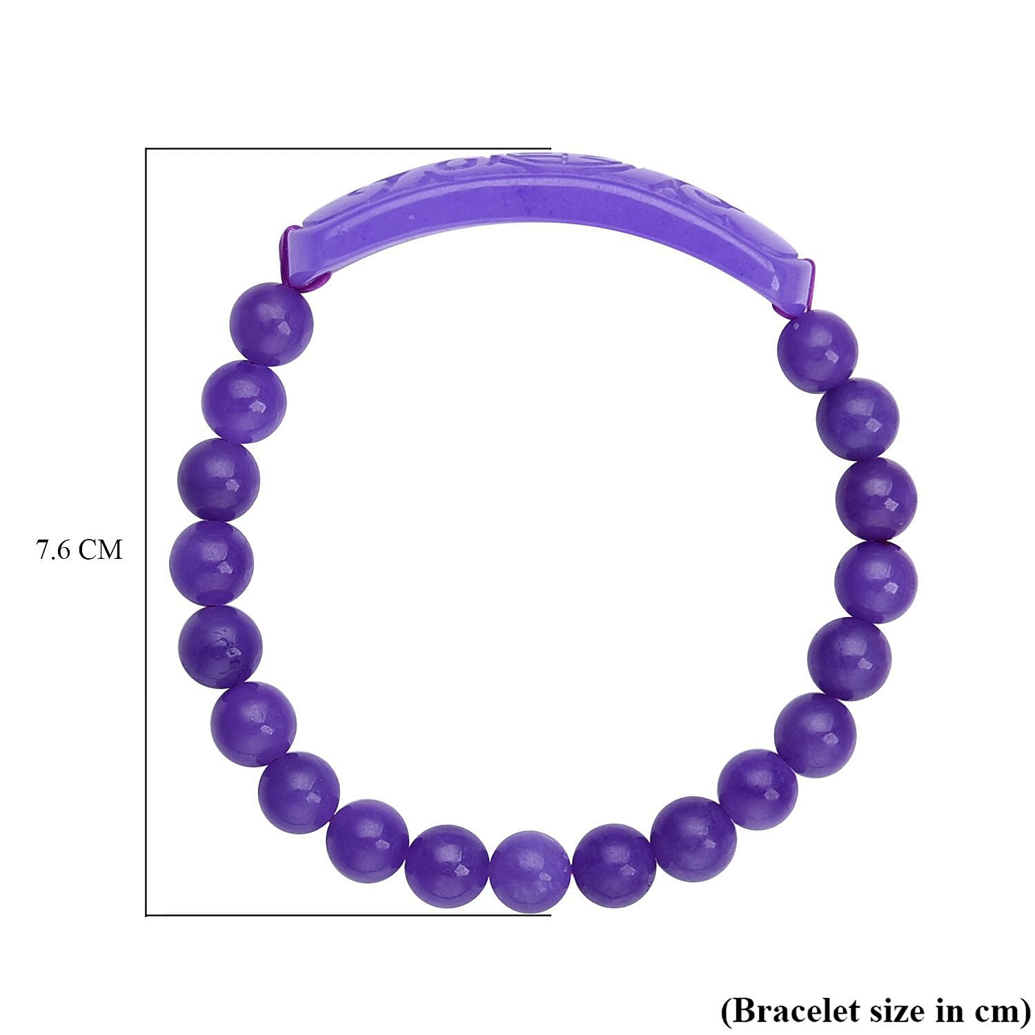 Purple Jadeite Jade Beads Carved Bracelet (Size 7-7.5) 150.00 Ct.
