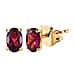 Rhodolite Garnet Stud Earrings in Platinum Overlay Sterling Silver 1.17 Ct
