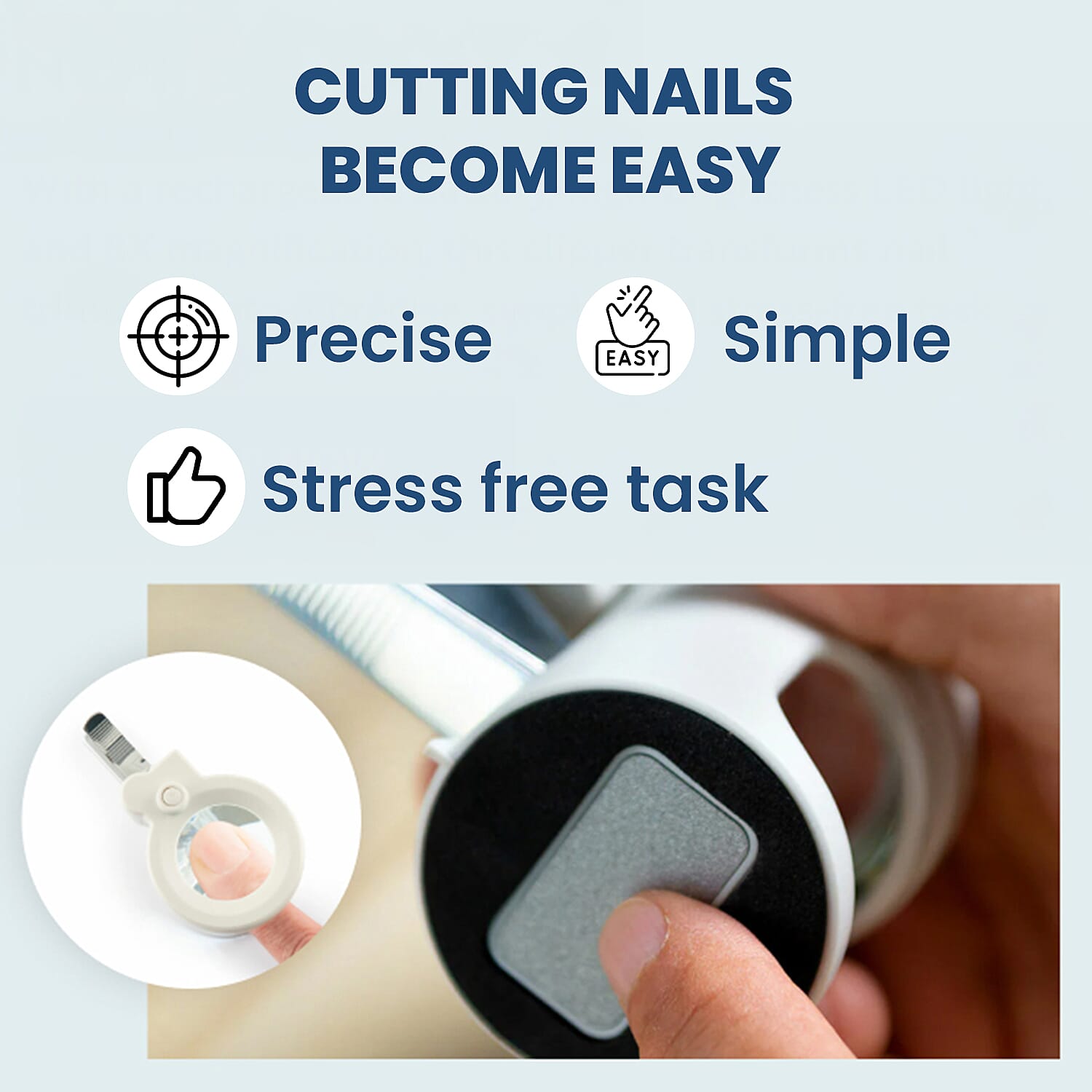 CHRISTMAS MEGA OFFER - Rechargeable Magnifying LED Nail Clipper