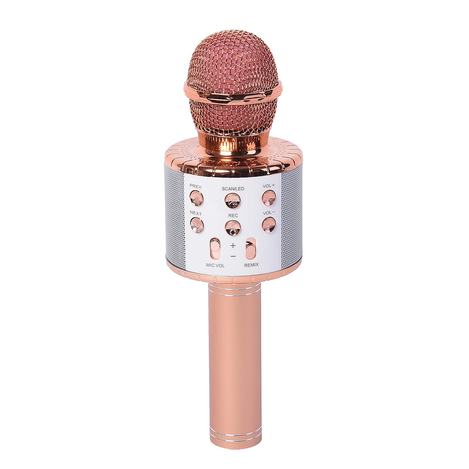 Wireless Bluetooth Karaoke Microphone with Dancing LED Lights - Rose Gold