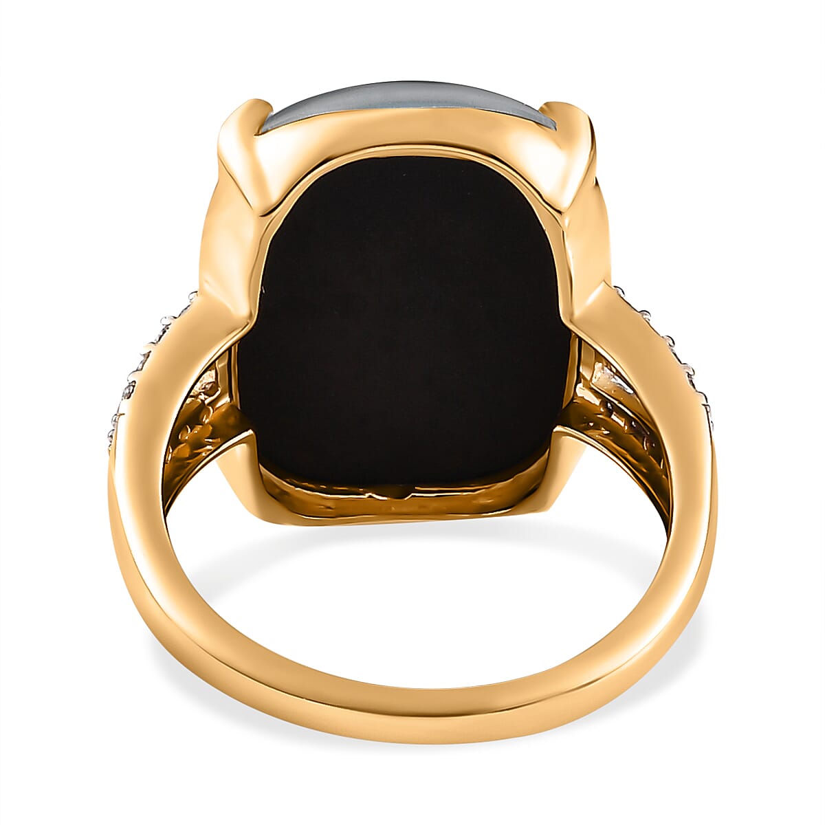 Collectors Edition- 9K Yellow Gold Rare Size Australian Boulder Opal (Cushion 18x13 mm) & Moissanite Ring 9.34 Ct.