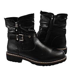 Pia Faux Fur Ladies Boots - Black